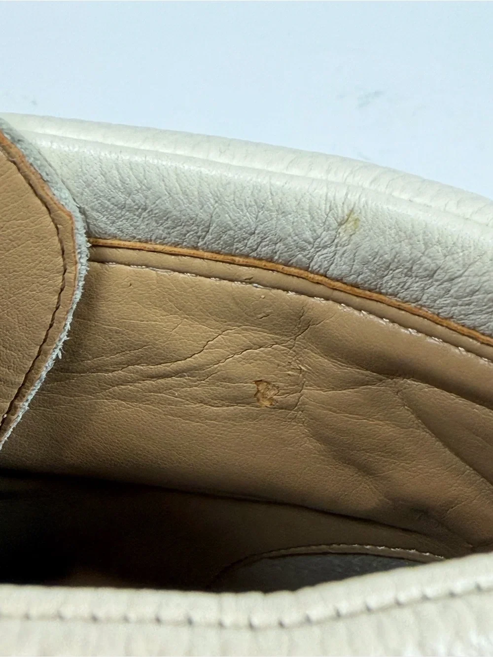 Marc Fisher Men’s Cream‎ Leather Upper Interior-Stamped Boot 11M